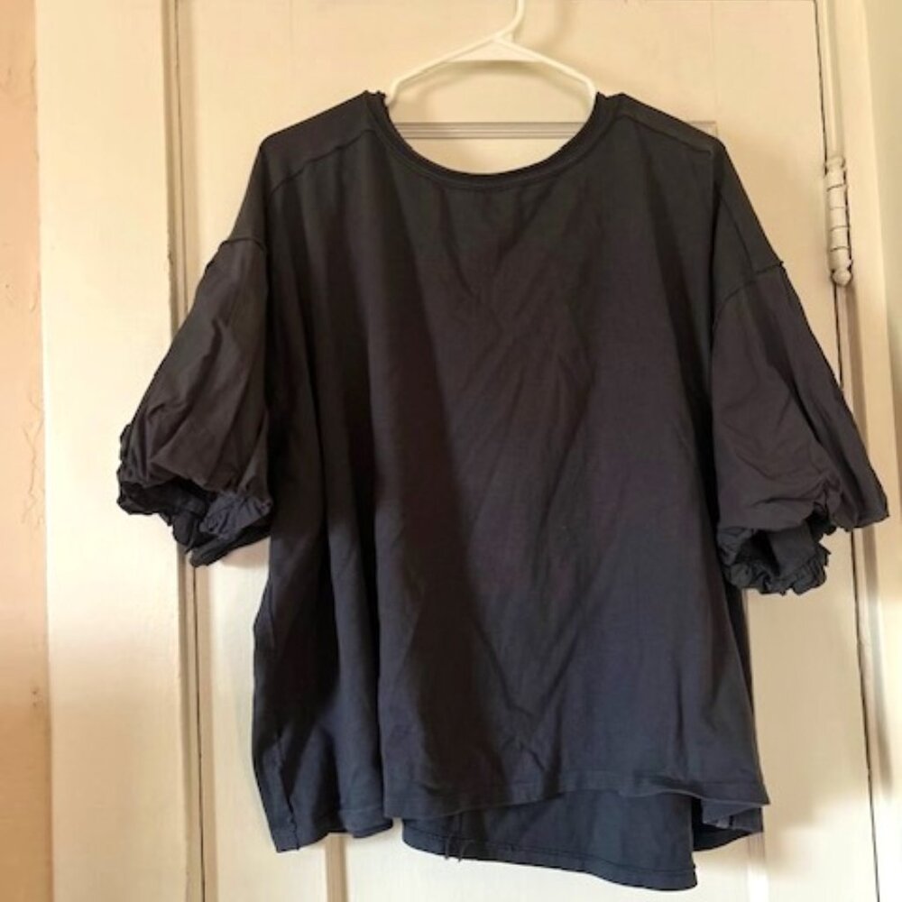 Free People Blossom Tee, size L, black